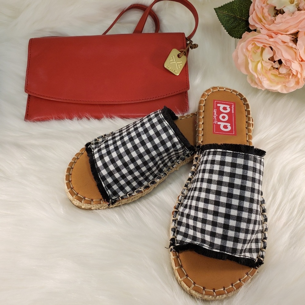 NWOT POP COMFORT FIT INDO FLAT SLIDES SIZE 6.5M - Picture 8 of 8